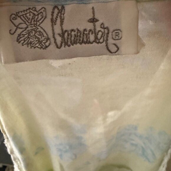 Vintage Character Womens Button-Down Short Sleeve Nightgown W/ Lace Collar & Flo - Picture 6 of 6